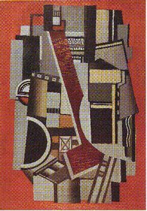Mechanical Components On A Red Background — Fernand Léger, Cubism