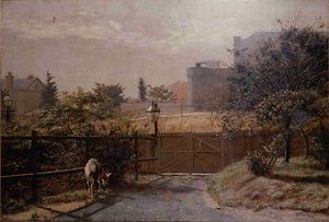 Melbourne Gaol In Sunlight From The Public Library Grounds — Frederick Mccubbin