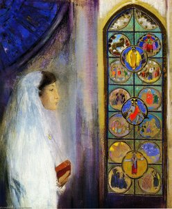 Portrait Of Simone Fayet In Holy Communion — Odilon Redon