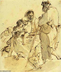 The Holy Family With The Infant Baptist — Giambattista Tiepolo, Rococo