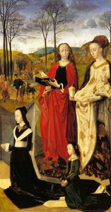 The Portinari Altarpiece, St. Mary Magdalen And St. Margaret With Maria Baroncelli And Daughter Margherita Portinari, Right Wing — Hugo Van Der Goes, Northern Renaissance