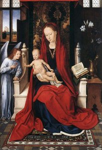 Virgin Enthroned With Child And Angel — Memling, Hans