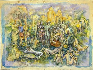Scene In Babylon — Philip Evergood