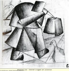 Sketch To The Portrait Of A Builder — Kazimir Malevich