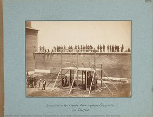 Execution of the Lincoln Assassination Conspirators. The Scaffold.