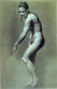 Drawing Of Female Nude With Charcoal And Chalk — Pierre-paul Prud'hon