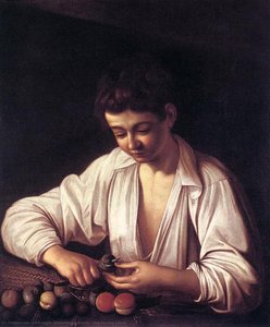 Boy Peeling A Fruit — Caravaggio, Baroque