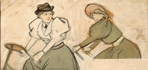 Two Women On Bicycles — Jean Louis Forain