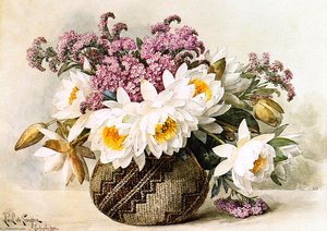 Floral With Indian Basket — Raoul De Longpre