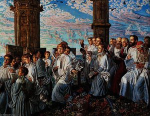 May Morning On Magdalen College Tower, Oxford, Ancient Annual Ceremony — William Holman Hunt