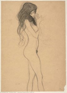 Standing Female Nude (study For — Gustav Klimt, Art Nouveau