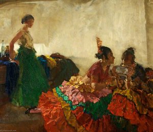 Gitana Dancers Resting, Albaicin, Granada — Sir William Russell Flint