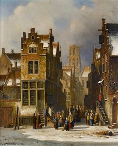A Dutch Street Scene — Oene Romkes De Jongh