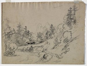 Simmental, Switzerland; Farmhouse — Thomas Cole, Hudson River School