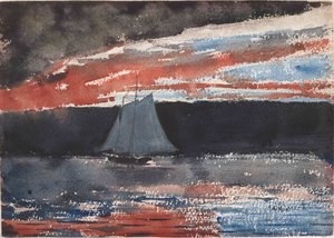 Schooner At Sunset — Winslow Homer, Contemporary Realism