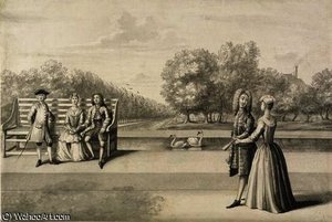 Figures on the bank of the Long Water, Hampton