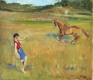Schooling The Pony — Sir John Lavery