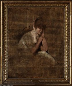 Portrait Of A Lady, Possibly Lady Emma Hamilton, A Sketch — George Romney, Romanticism