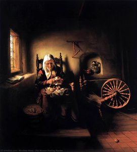 Old Woman Peeling Apples — Nicolaes Maes, Dutch Golden Age