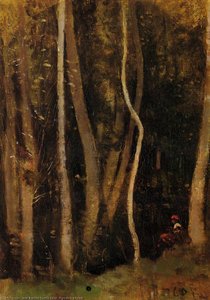 Figures In A Forest — Jean-baptiste-camille Corot