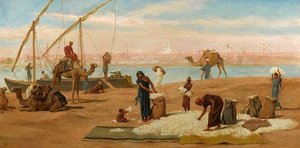Unloading Cotton On The Nile — Frederick Goodall