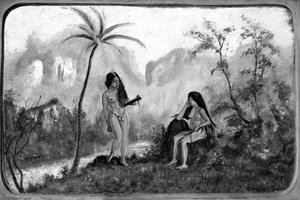 Two Nymphs By A Palm Tree — Louis Michel Eilshemius