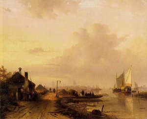 The Ferry — Charles Henri Joseph Leickert