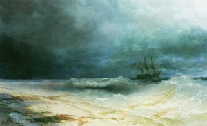Ship In A Storm — Ivan Konstantinovich Aivazovsky