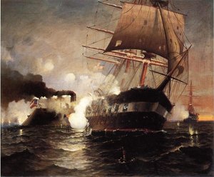 Sinking Of The Cumberland'' By The ''merrimack'''' — Edward Moran