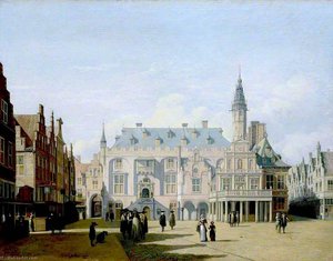 The Market Place And Town Hall, Haarlem — Gerrit Adriaenszoon Berckheyde