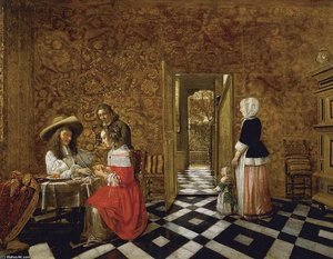 Merry Company At A Table — Hendrick Van Der Burch