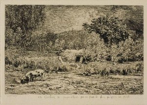 Pig In An Orchard — Charles-françois Daubigny