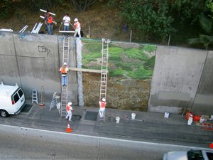 Extracted Freeway Wall Intervention — Rubén Ochoa