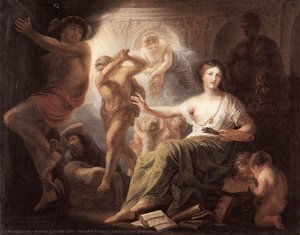 Hercules Protects Painting From Ignorance And Envy — Andries Cornelis Lens