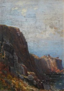 Ruins Of Fast Castle, Near St Abbs — Thomas Bromley Blacklock, Romanticism