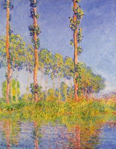 Three Poplar Trees, Autumn Effect — Claude Monet, Impressionism