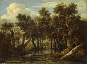 The Marsh In A Forest — Jacob Isaackszoon Van Ruisdael, Dutch Golden Age Landscape