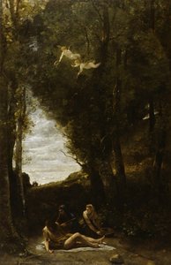 Saint Sebastian In A Landscape — Jean-baptiste-camille Corot, Romanticism