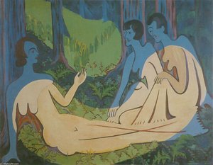 Three Naked In The Forest — Ernst Ludwig Kirchner