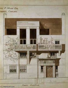 Front Elevation Of Studio And House For Frank Miles — Edward William Godwin