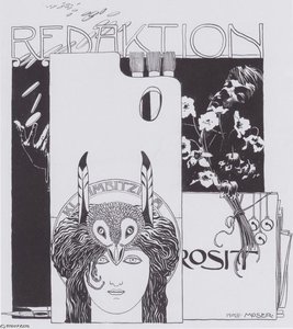 Happy Editing. Illustration With Self-portrait. — Koloman Moser