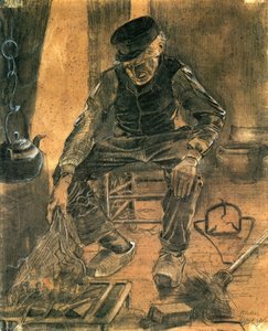 An Old Man Putting Dry Rice On The Hearth — Vincent Willem Van Gogh, Realism