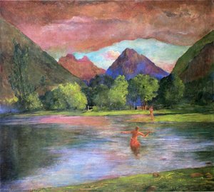 After-glow, Tautira River, Tahiti — John La Farge