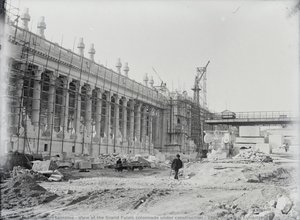 View Of The Grand Palais Colonnade Under Construction – 1900 Universal Exhibition, Paris — Henri Lemoine