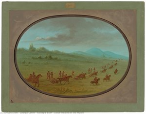 Halsey's Bluff - Sioux Indians On The March — George Catlin