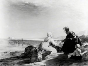 Fisherwomen On The Coast Near Boulogne — William Collins