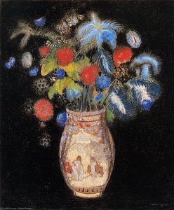 Large Boquet On A Black Background — Odilon Redon