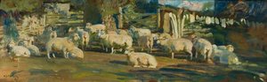 Exmoor Sheep (recto) — Sir Alfred James Munnings