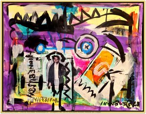 Dragon Car 1970 22x28in Mixed Media On Paper — David Michael Hinnebusch