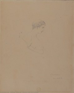 Classical male bust in profile